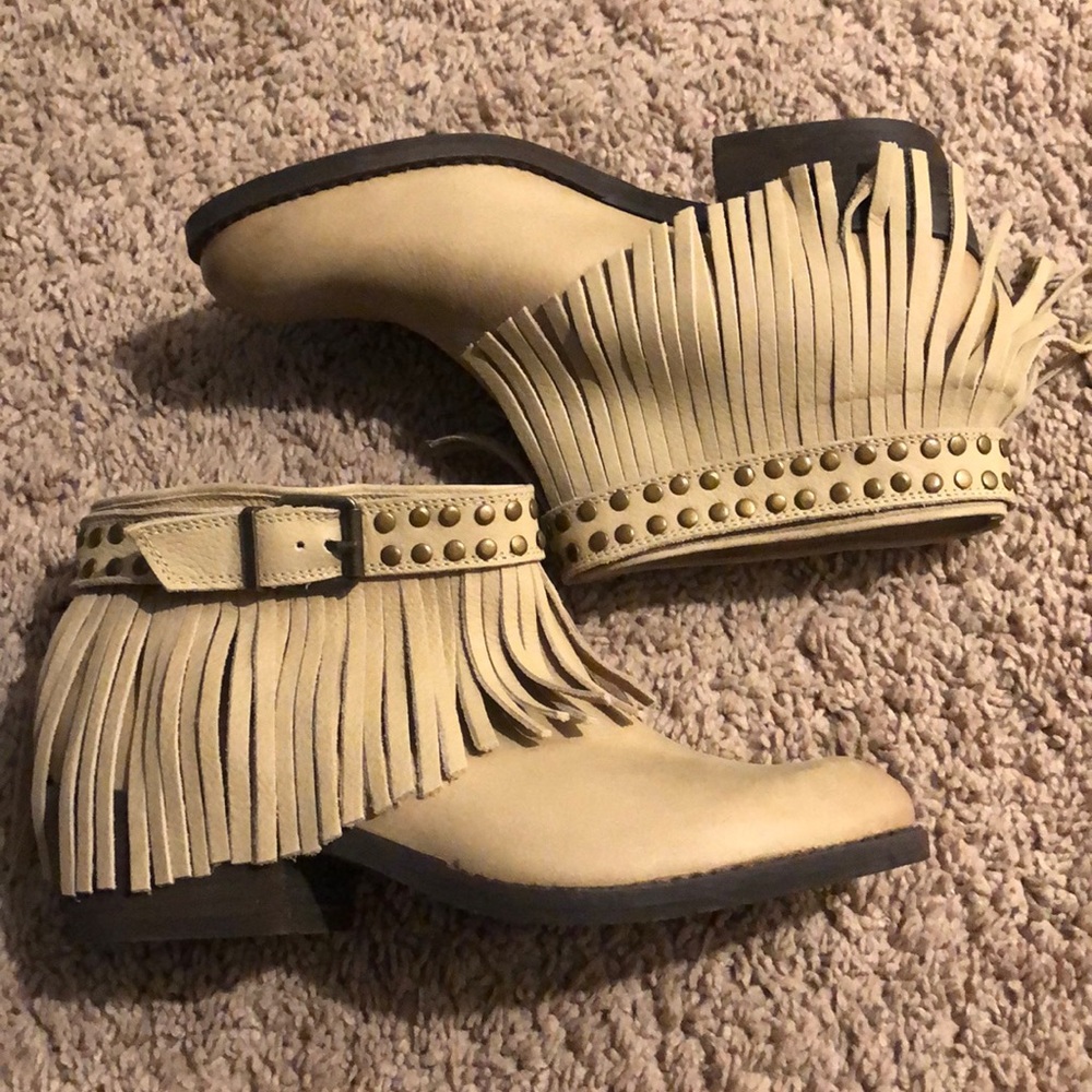 Fringe booties